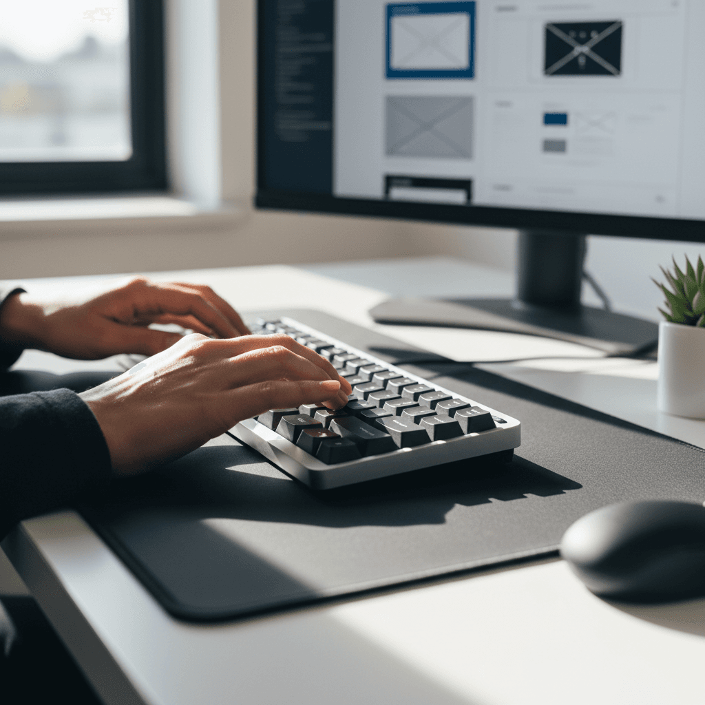 Web designer working on a website design for a local business in Salt Lake City