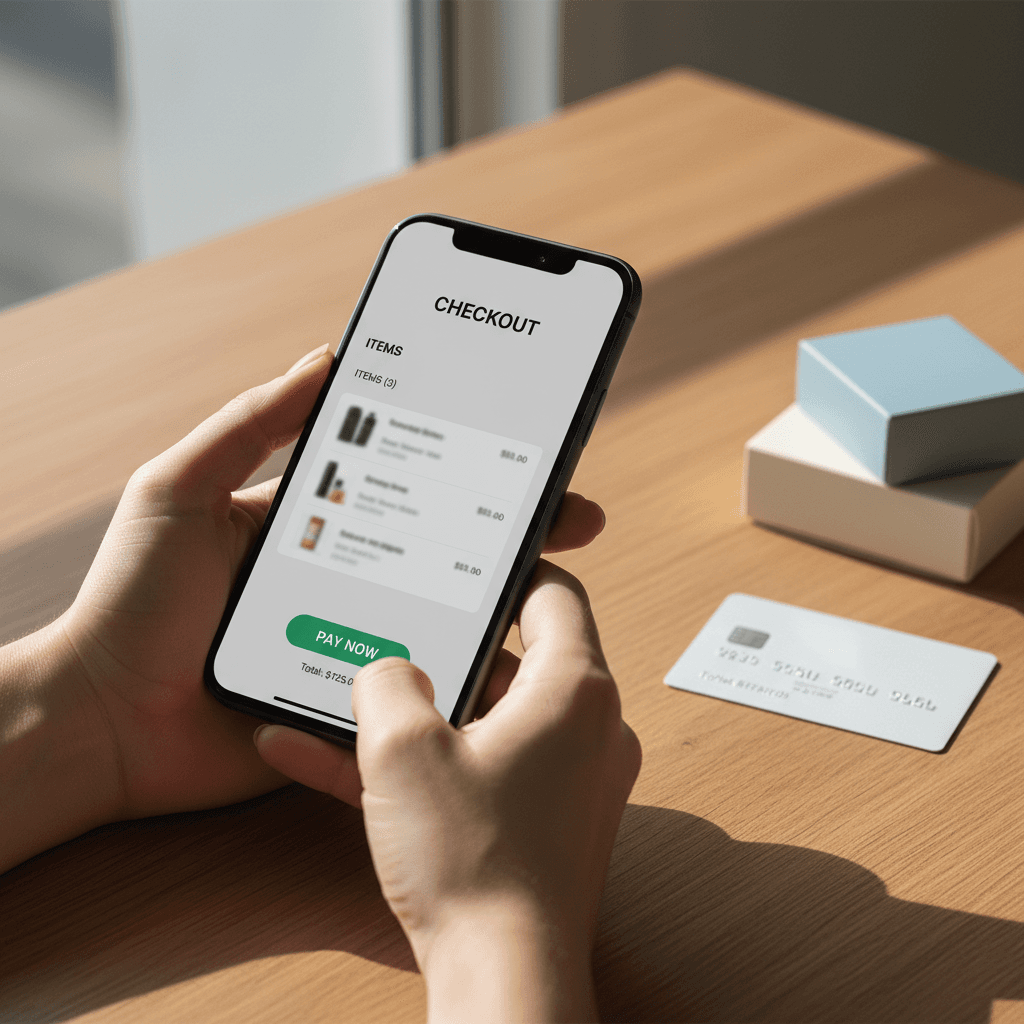 E-commerce payment and checkout interface